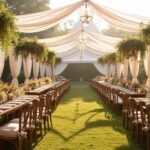 outdoor wedding tent decor