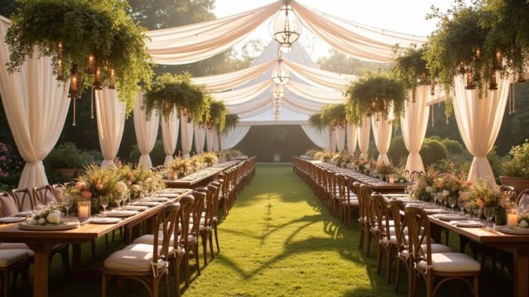 outdoor wedding tent decor