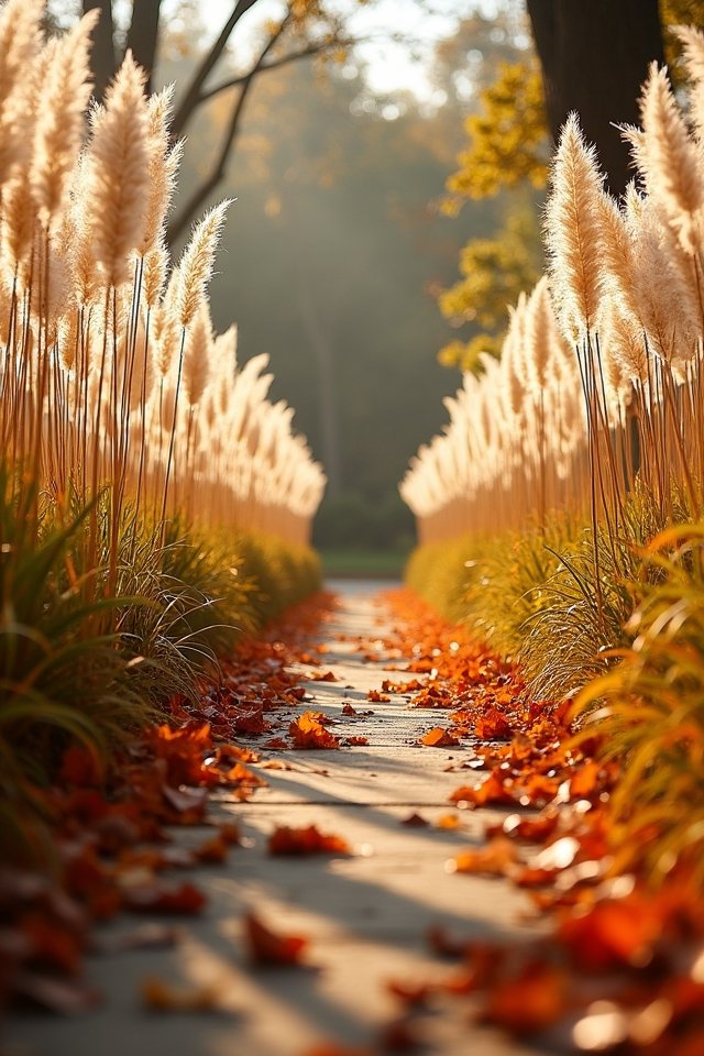 pampas grass aisle decor