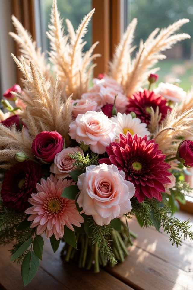 pampas grass textured bouquets