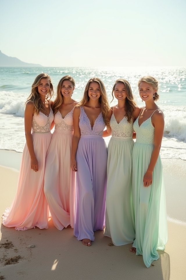 pastel beach wedding elegance