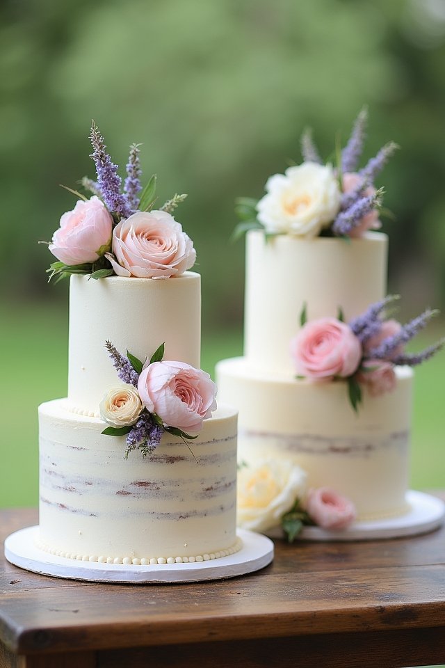 pastel floral wedding cake