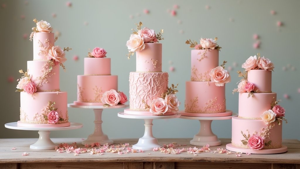 pastel pink wedding cakes
