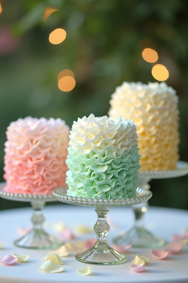 pastel ruffled wedding cake