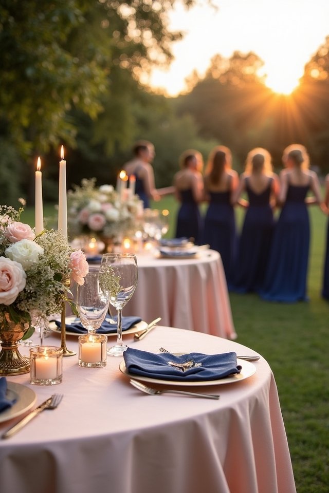 peach and navy elegance