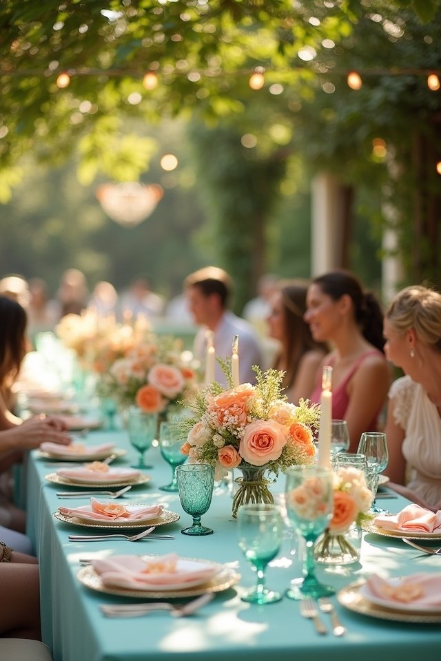 peach and teal wedding ideas