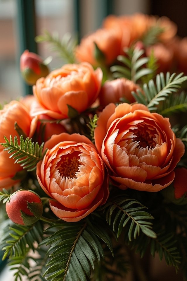peonies and ferns bouquet