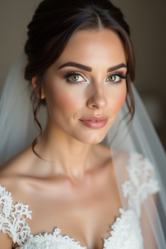 perfectly defined bridal brows