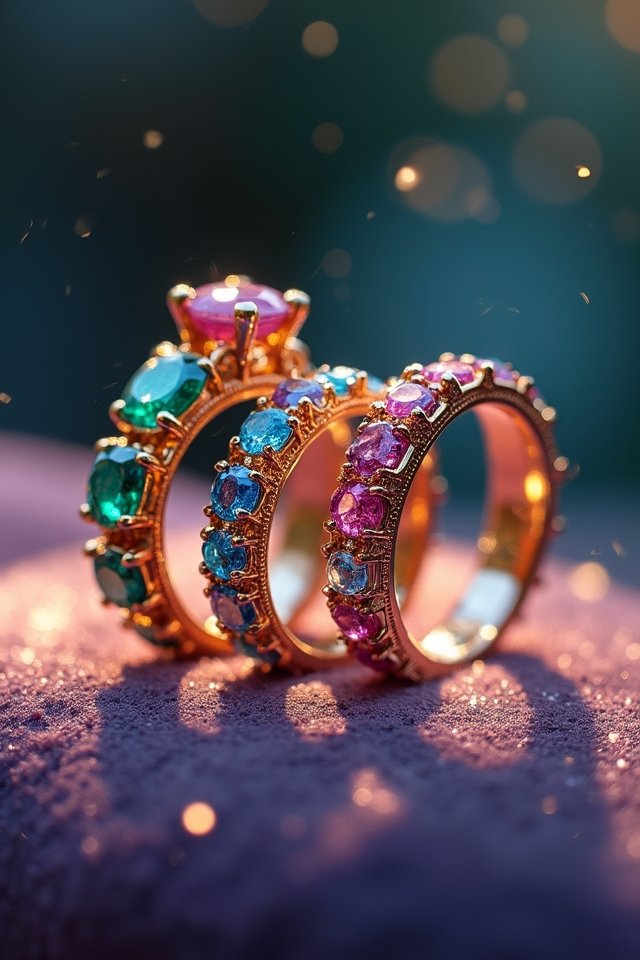 personalized colored gemstone rings