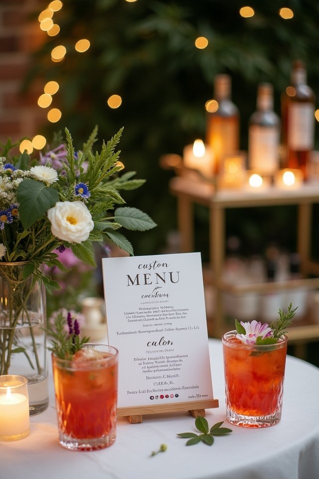 personalized wedding cocktail menu