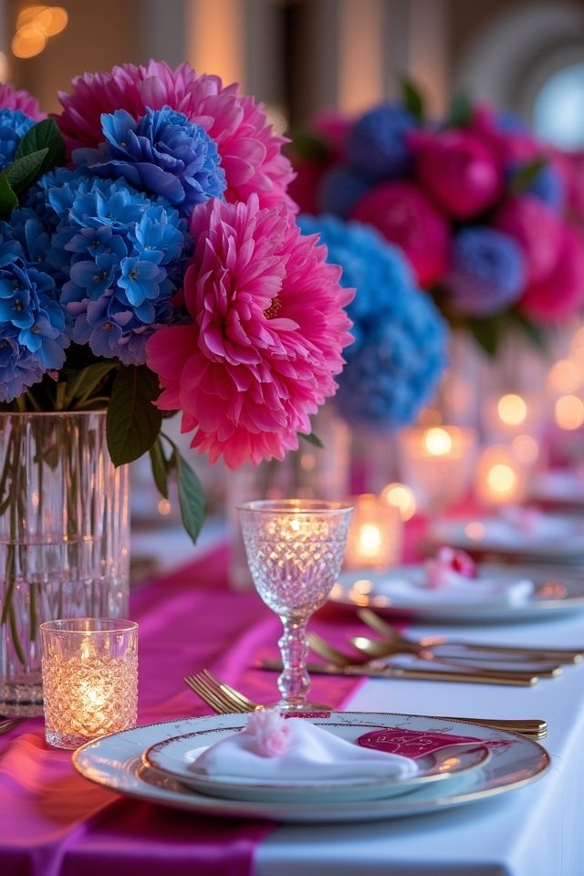 pink and blue elegance
