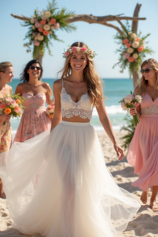 playful bridal mix and match styles