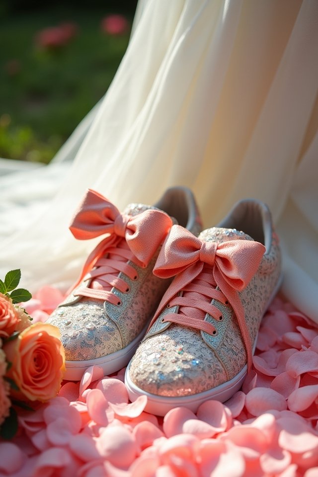 playful customized bridal sneakers