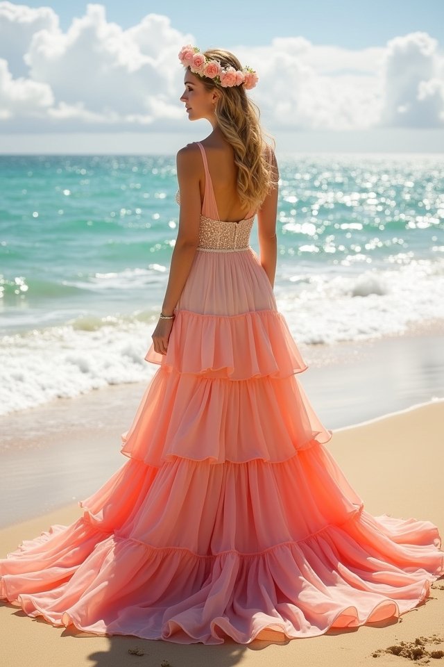 playful elegance at beach
