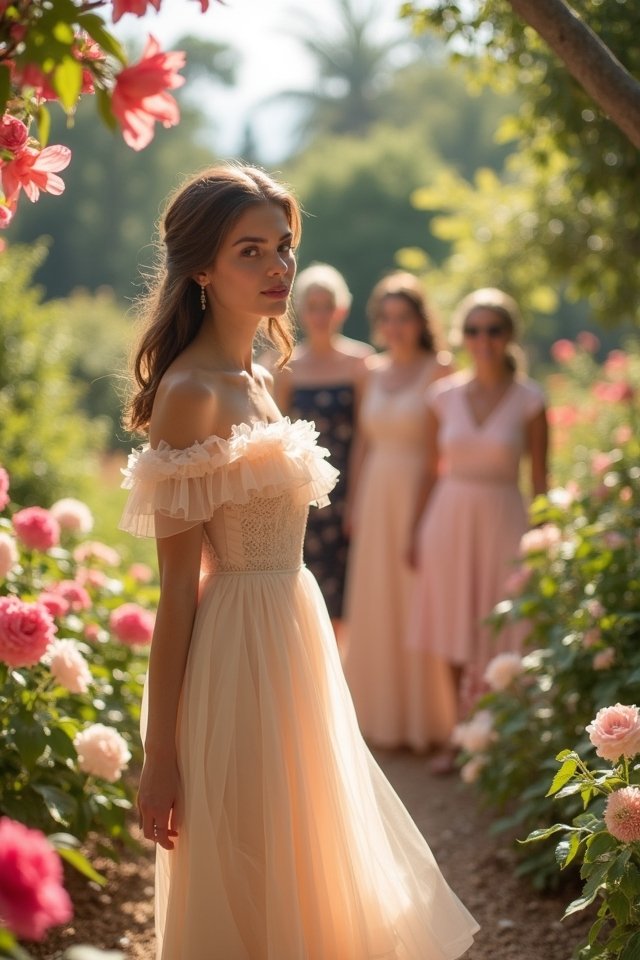 playful ruffled off the shoulder dress