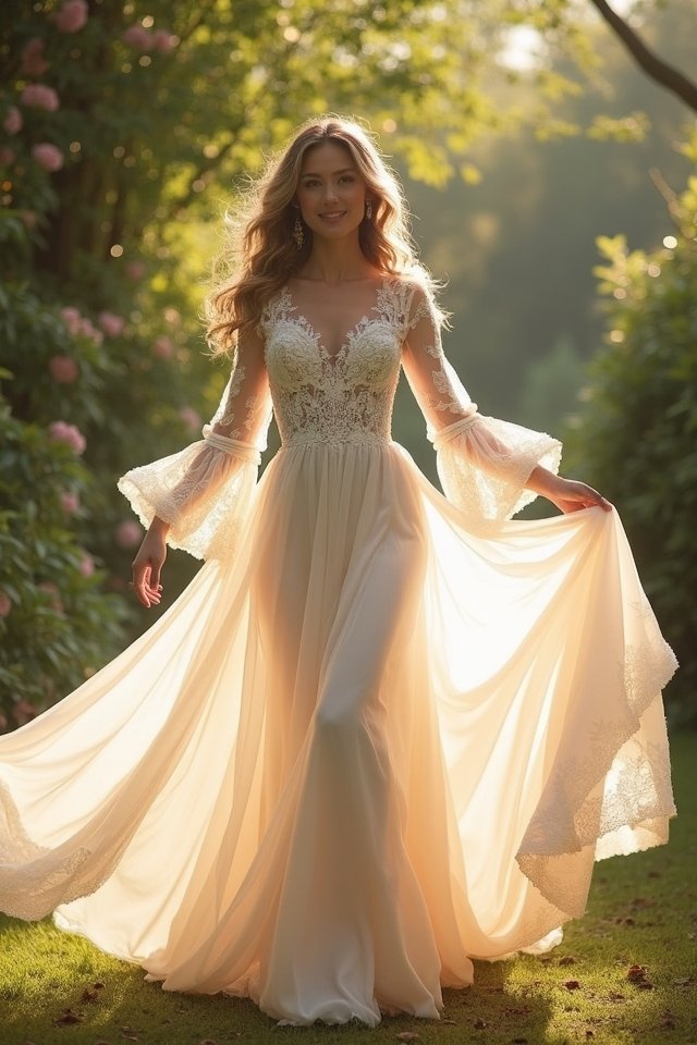playful ruffled wedding sleeves