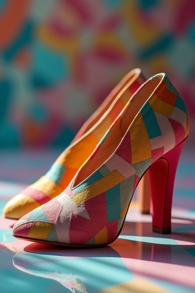 playful vibrant conical shoes