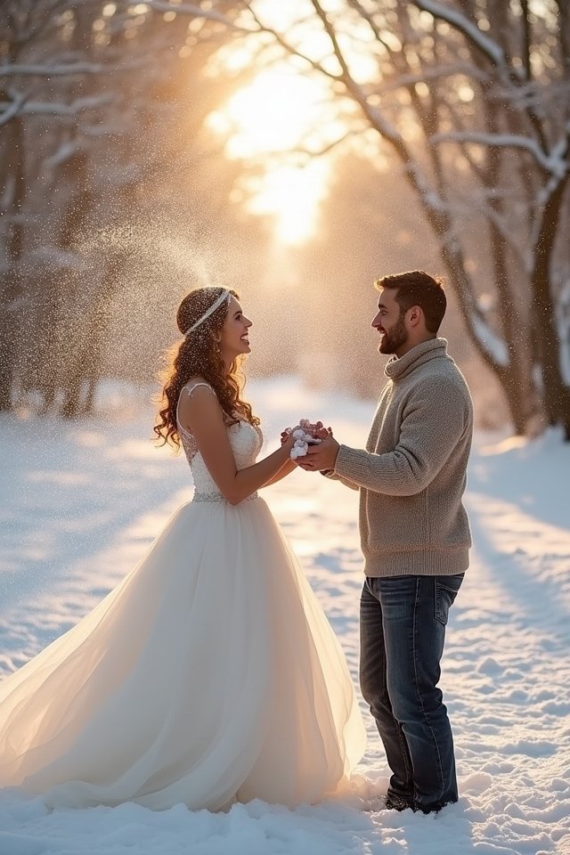 playful winter wedding fun