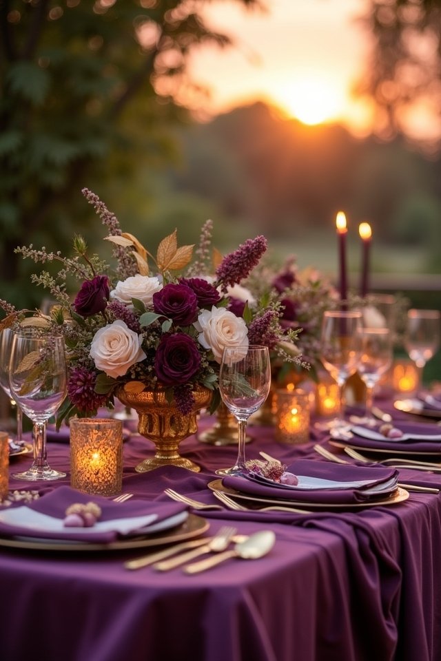 plum and gold elegance