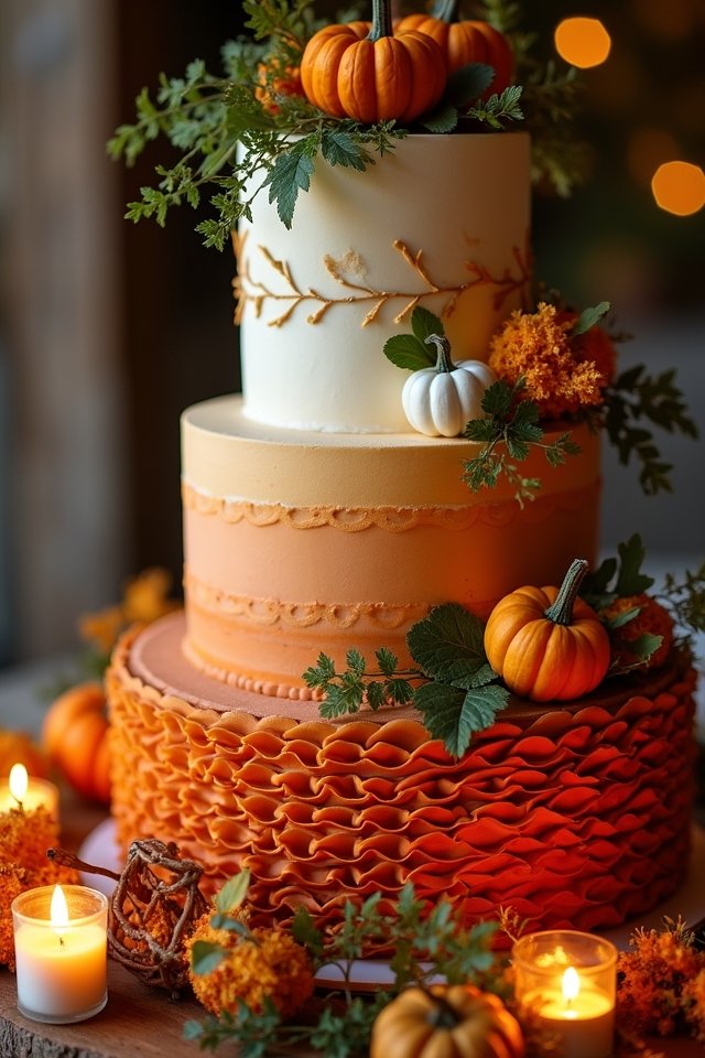 pumpkin themed wedding cake design