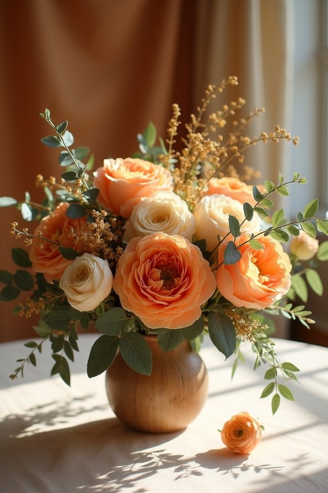 pumpkin themed wedding floral arrangements