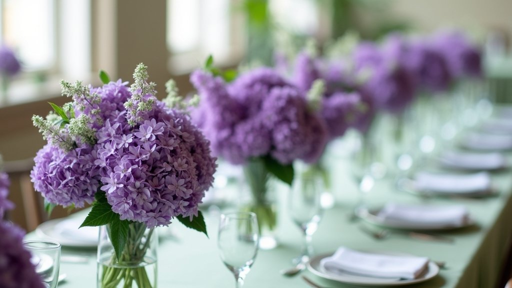 purple floral arrangements ideas