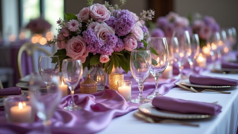 purple lilac wedding decor