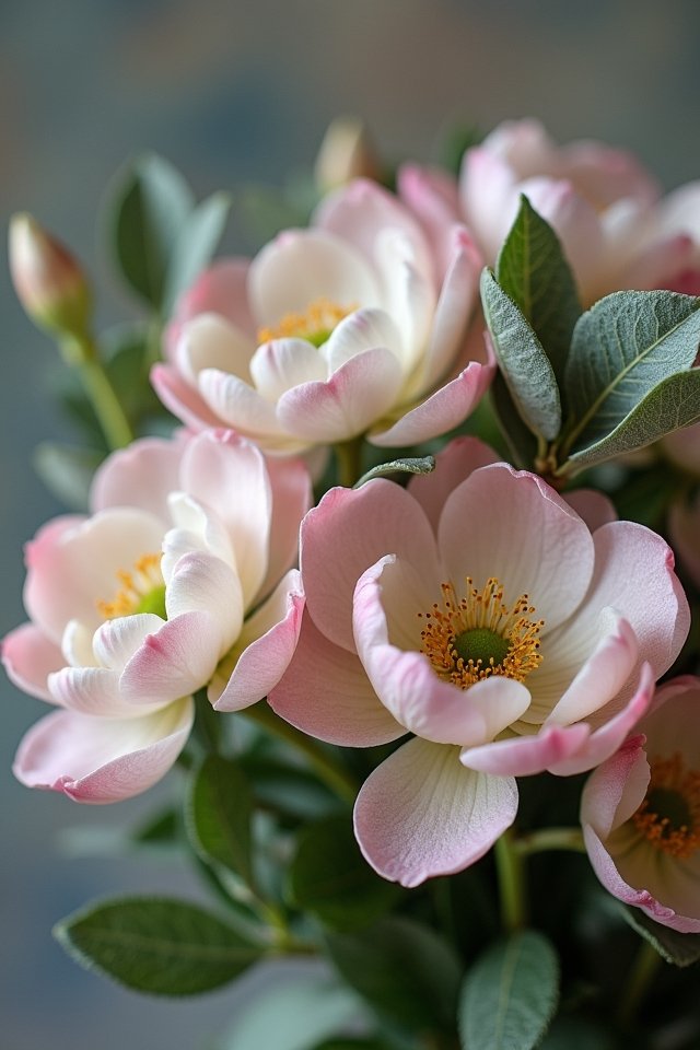 quince blossom spring arrangement