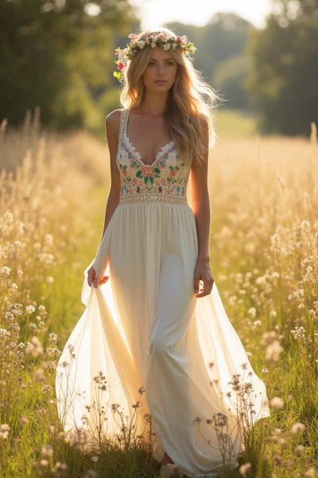 radiant floral maxi dress
