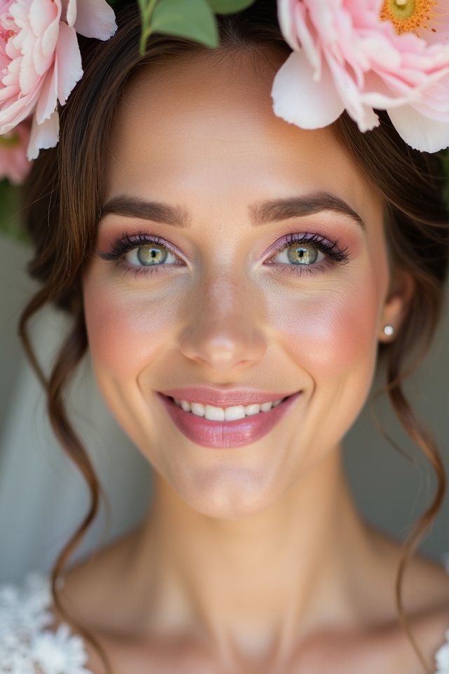 radiant floral wedding makeup