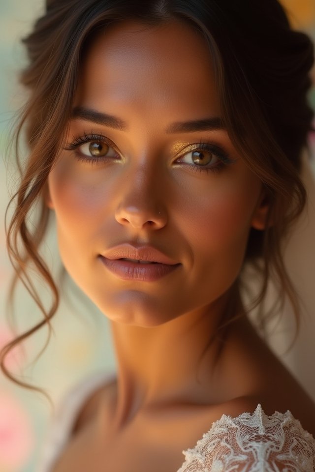 radiant glowing bronze look