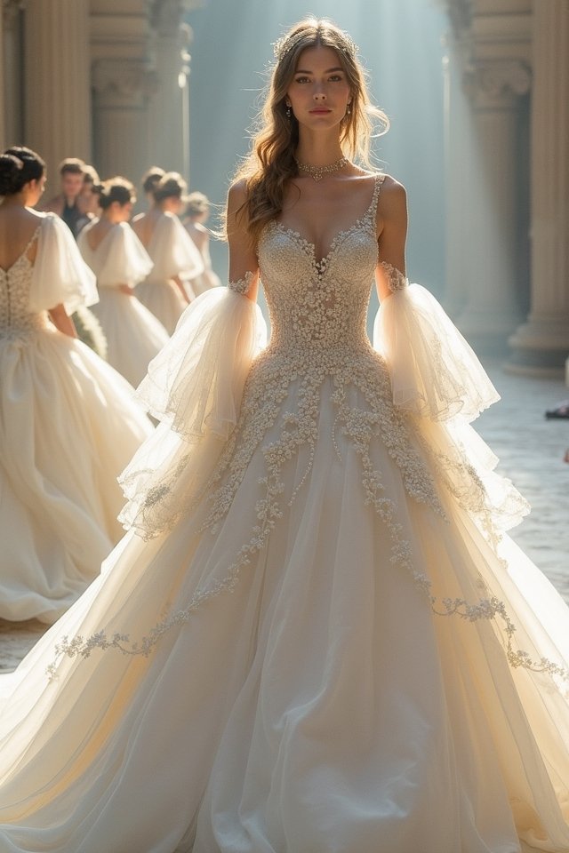 regal elegance with statement sleeves