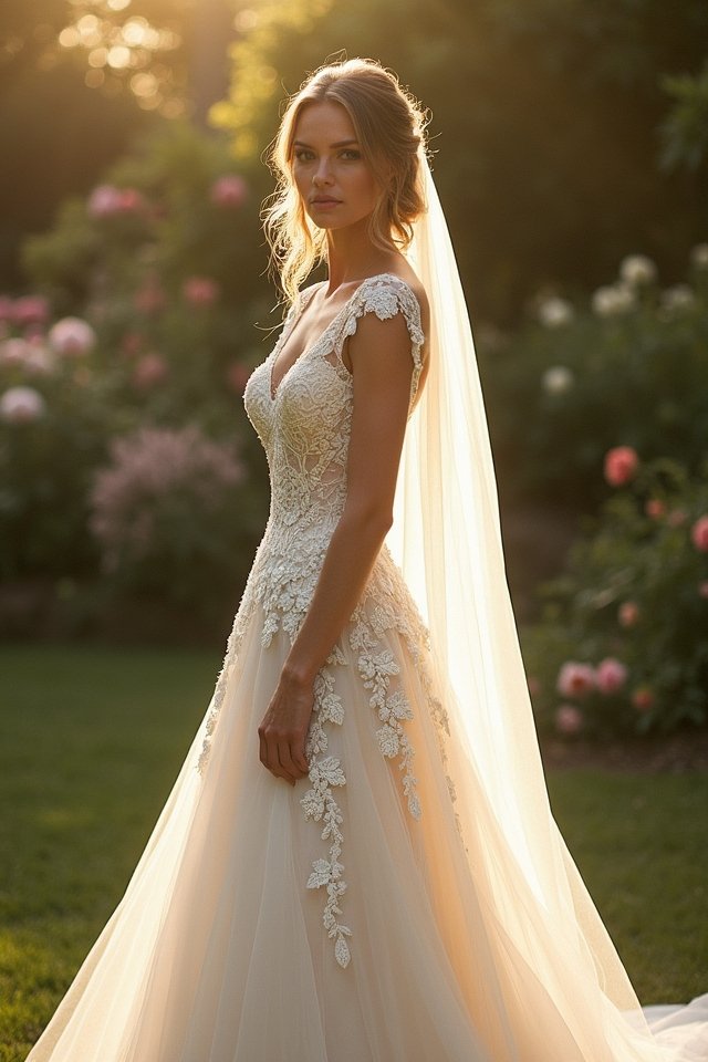 regal elegance with train