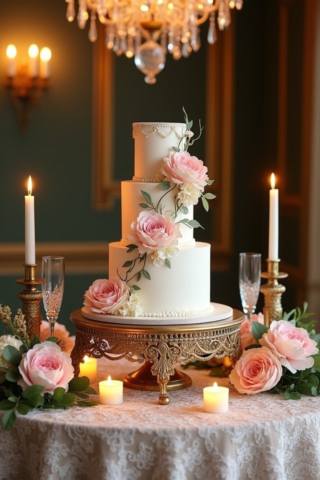 regal multi tiered wedding cake