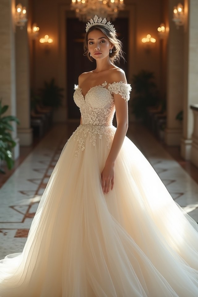 regal off the shoulder elegance