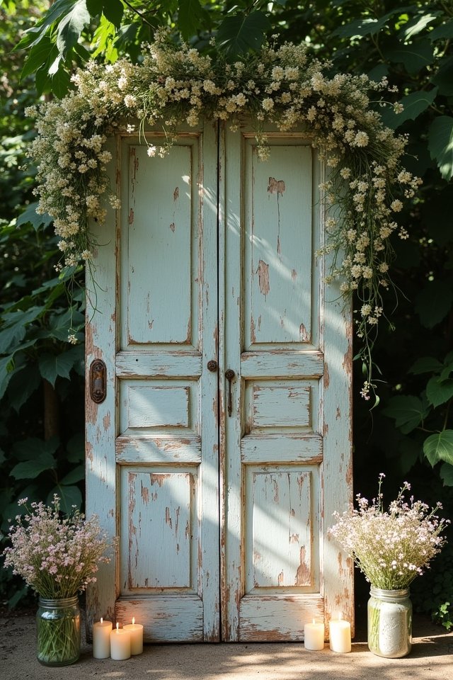 repurposed vintage door altar