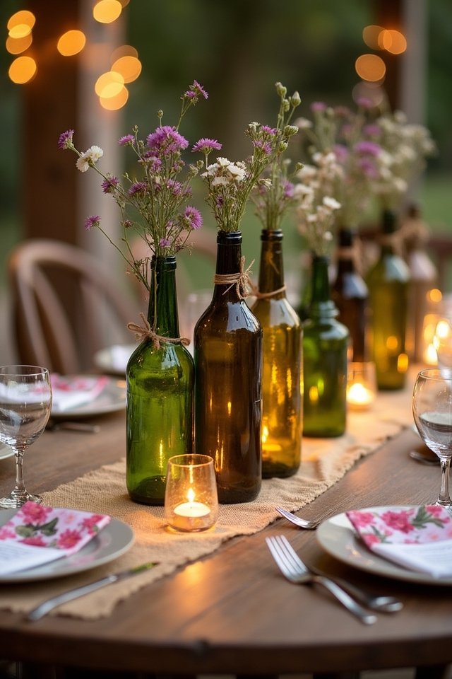 repurposed wine bottle decor