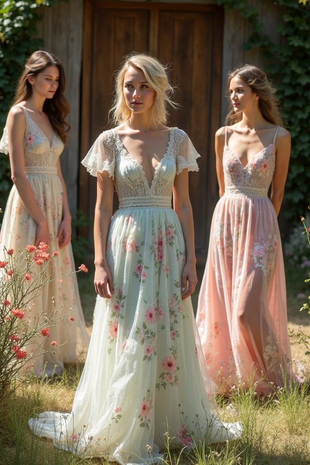 retro floral wedding charm