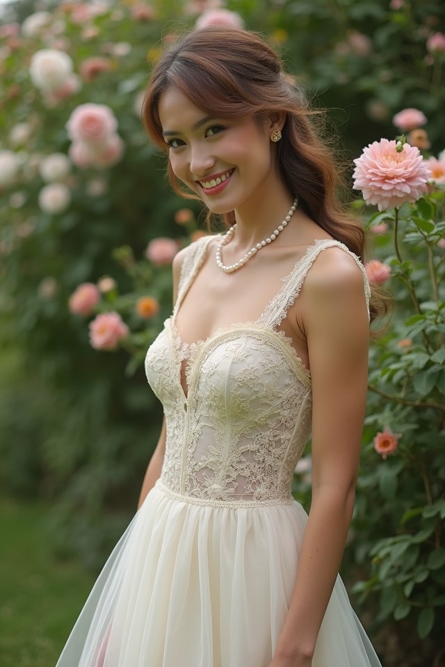 retro tea length gown elegance