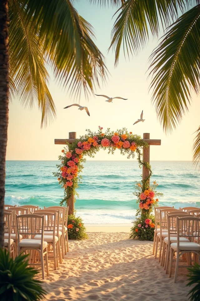 romantic beachfront wedding ceremony