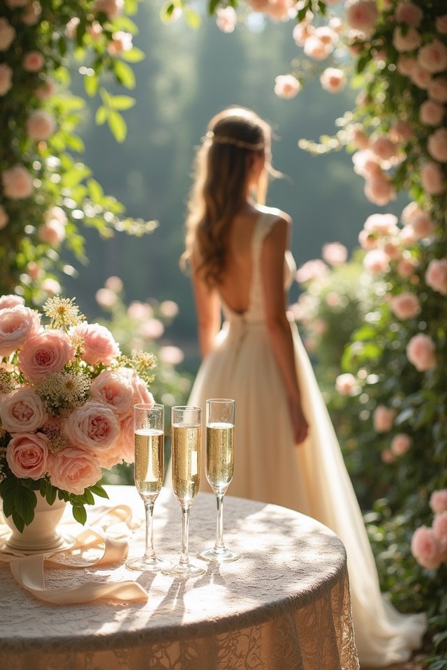 romantic blush and ivory