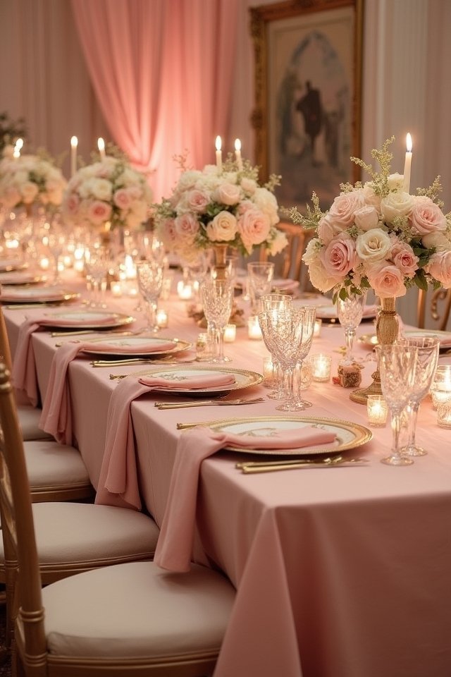 romantic blush pink accents