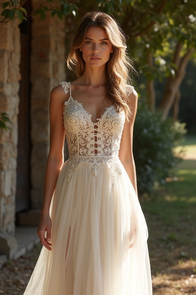 romantic bohemian corset dress