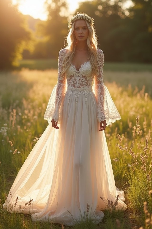 romantic boho bell sleeves