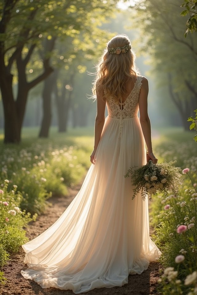 romantic boho chiffon gown