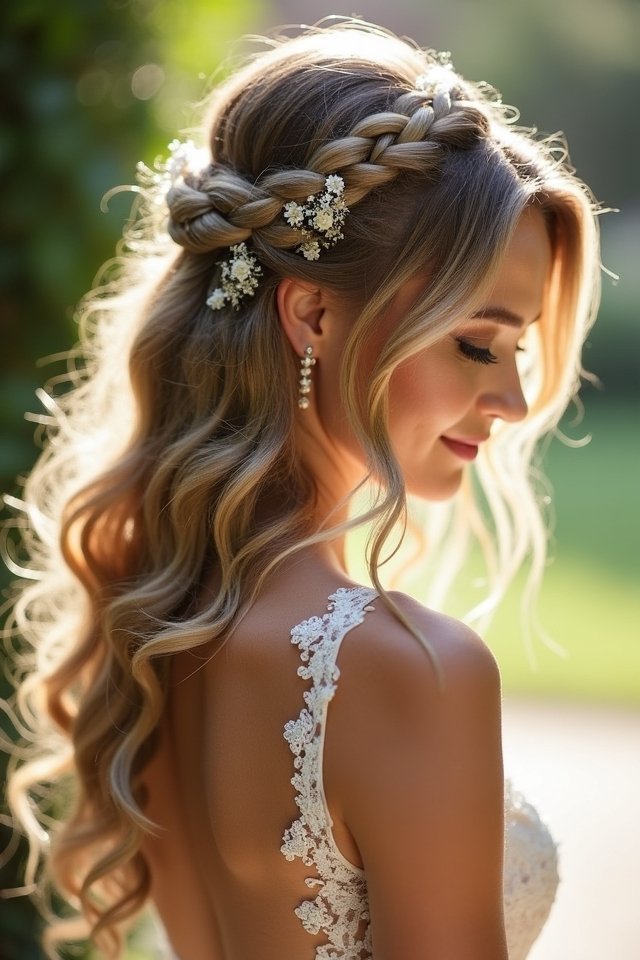 romantic braided wedding hairstyle
