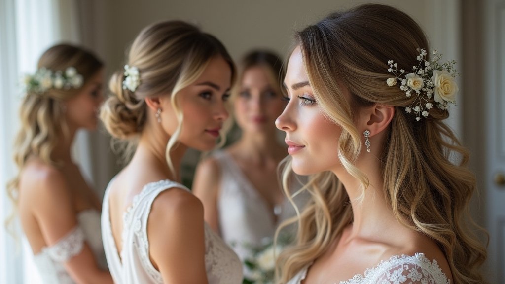 romantic bridal hair down