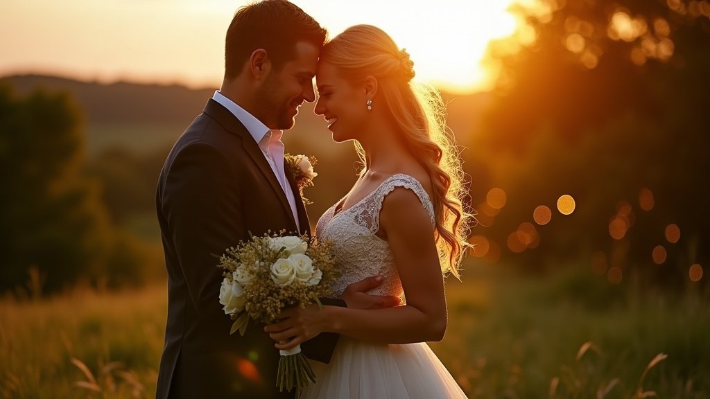 romantic bride and groom photography