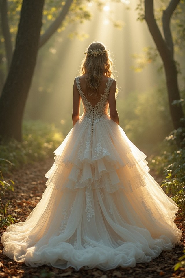 romantic cascading ruffled elegance