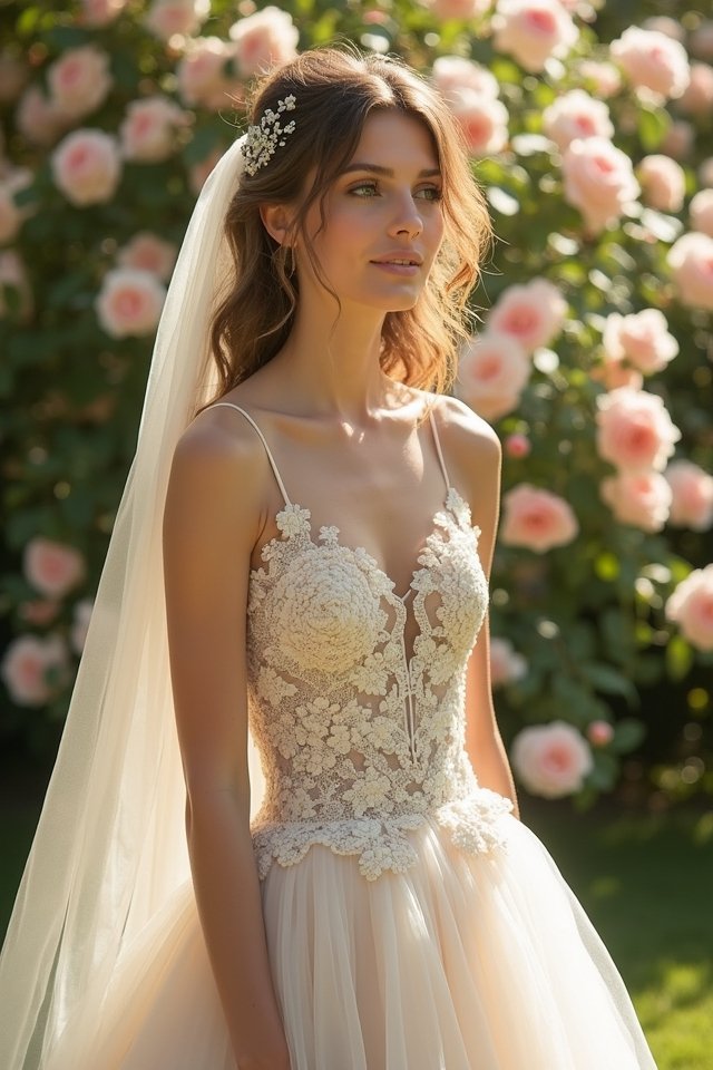 romantic cascading ruffled gowns